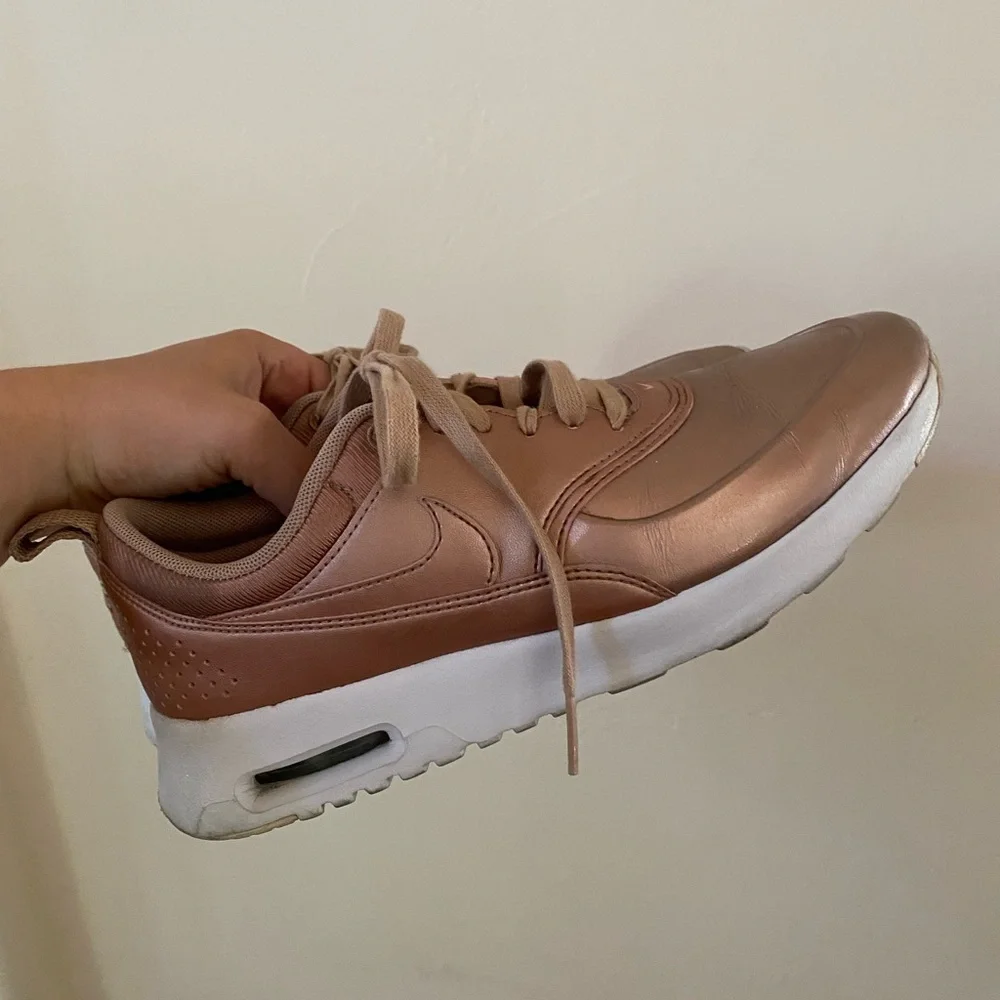 Nike Women's Air Max Thea SE Premium Rose Gold Sneakers Metallic Red Bronze